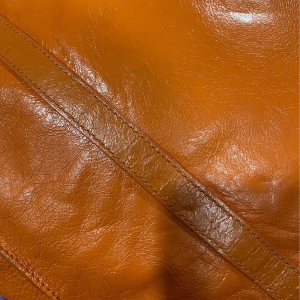 Orange Leather Tote Bag - Latico - Picture 8 of 8